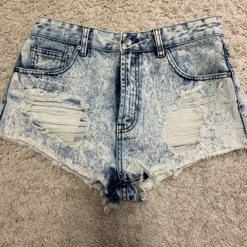 Two Toned Denim Shorts